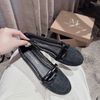 Giày búp bê lưới chấm bi quai ngang nơ - ĐEN - G26