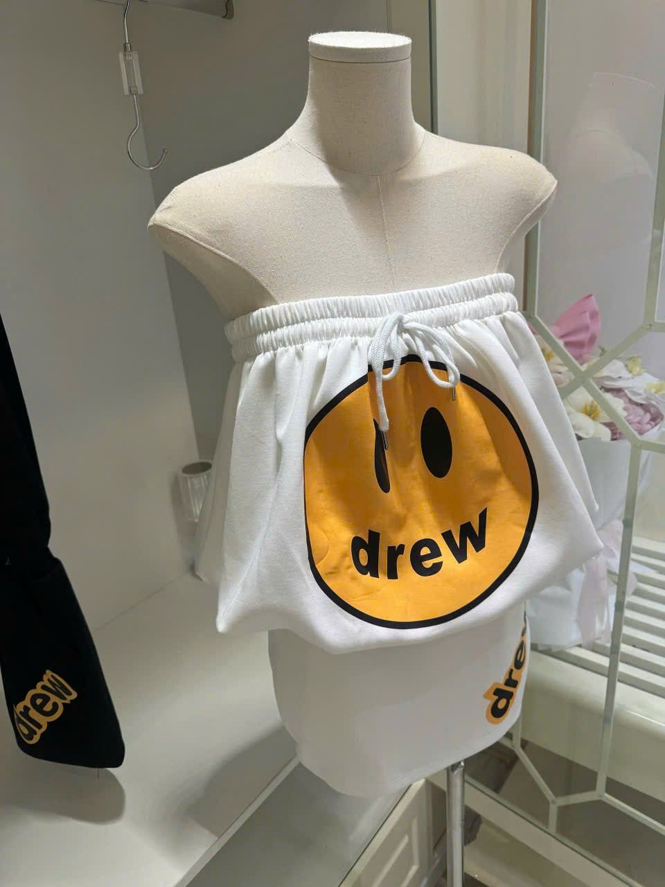  Jum quây dáng váy form bí thụng in hình Drew - TRẮNG - Q92 