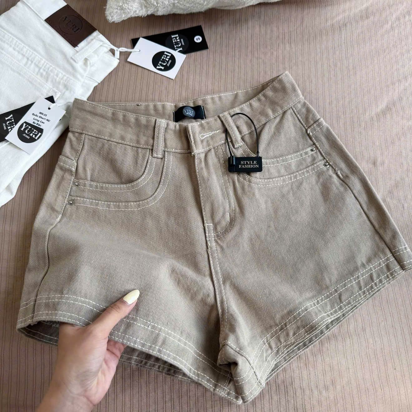  Quần short ngắn đúp 2 đường chỉ form BASIC - BE - R10 (EO S<64, M<68, L<72) 