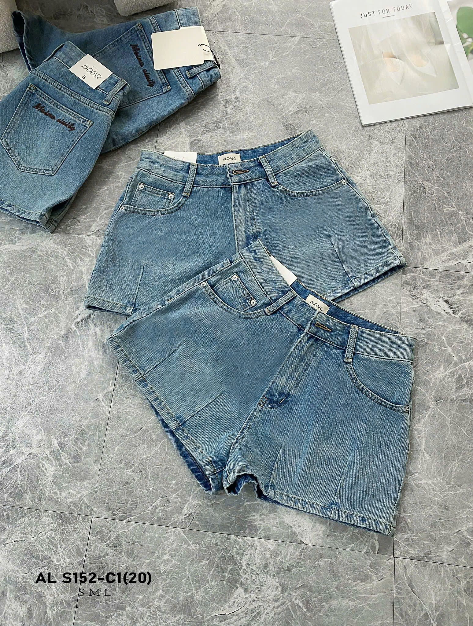  Quần short kaki chicben lai túi chữ thêu - XANH - V99 (EO S<66, M<68, L<72) 