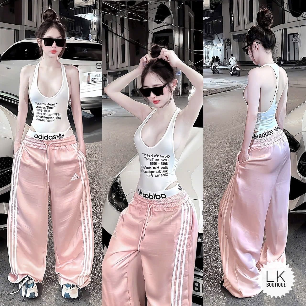  Set 2 món bodysuit mix quần suông lưng chun - V232 