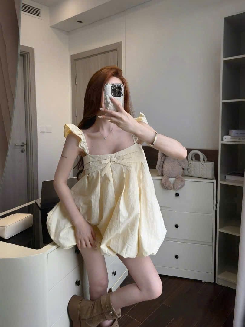  Váy dáng bí tay cánh tiên dáng cuộn bí - L23 