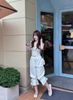 Set 2 món áo hai dây cúp ngực mix quần lửng phối tầng bèo - TRẮNG - L97