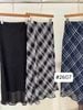 Chân váy suông dài hàng đúp 2 lớp họa tiết hàng qc - CARO ĐEN - H64 (EO M<66, L<70)