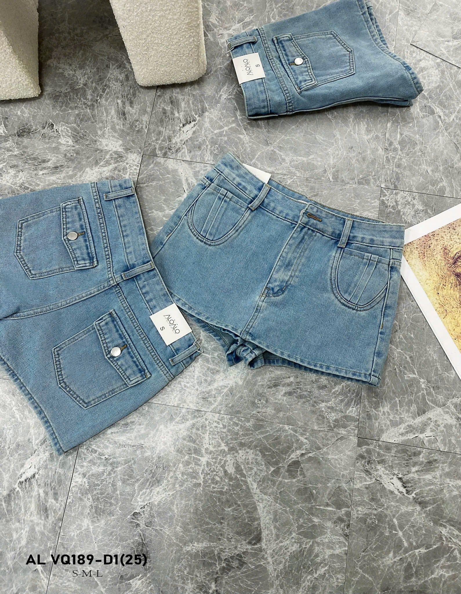  Quần giả váy kaki phối túi hộp basic - XANH - V4 (EO S<66, M<70, L<74) 