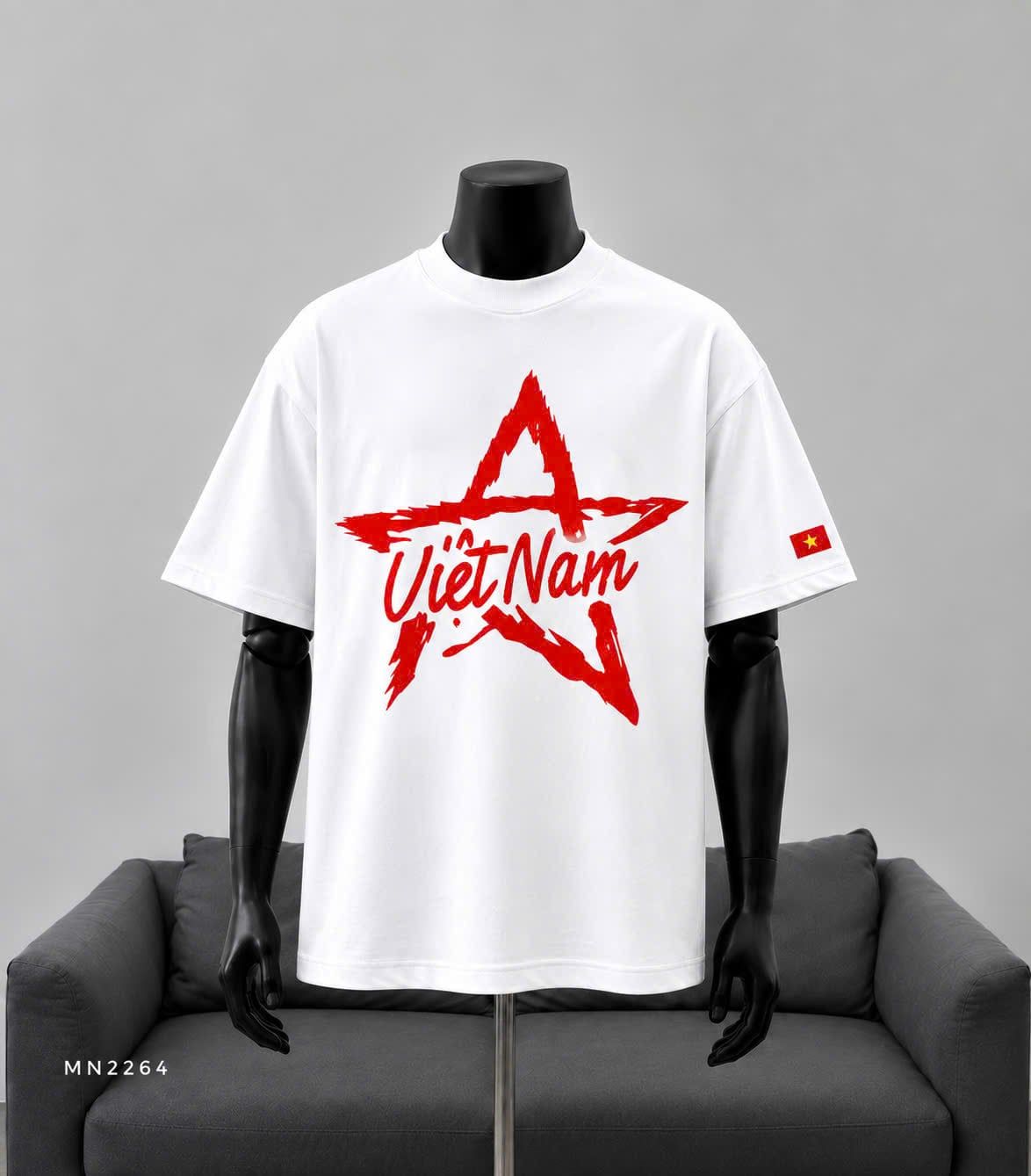  Áo phông form rộng unisex in hình mừng lễ - TRẮNG - V165 