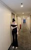 Set 2 món áo lệch vai đính tag mix quần suông ống loe - ĐEN - V175 (EO S<68, M<72 CO DÃN)