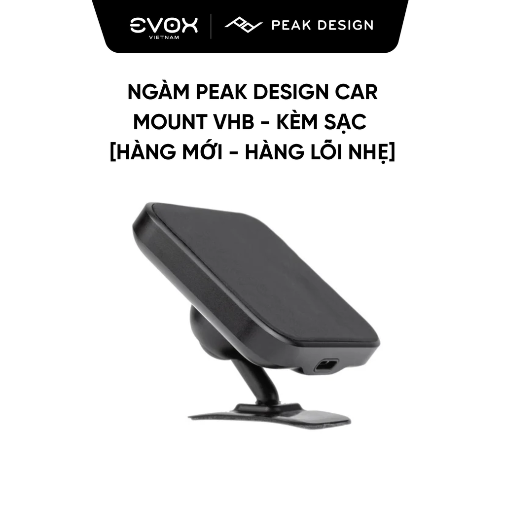 Ngàm Peak Design Car Mount VHB [Hàng mới - Lỗi hộp nhẹ]