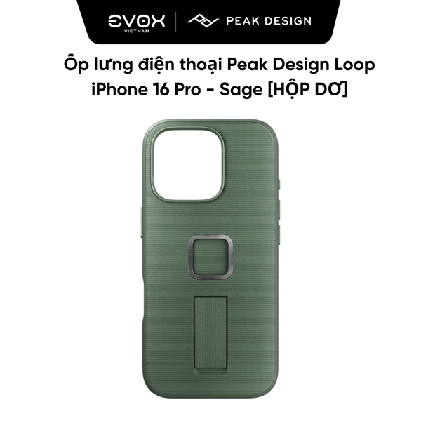 Ốp lưng điện thoại Peak Design Loop iPhone 16 Pro - Sage [Hàng mới - hộp dơ]