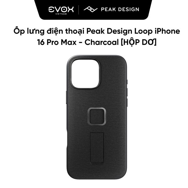 Ốp lưng điện thoại Peak Design Loop iPhone 16 Pro Max - Charcoal [Hàng mới - hộp dơ]