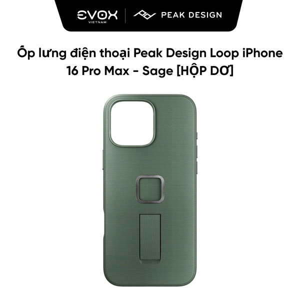 Ốp lưng điện thoại Peak Design Loop iPhone 16 Pro Max - Sage [Hàng mới - Hộp dơ]