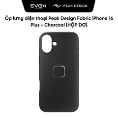 Ốp lưng điện thoại Peak Design Fabric iPhone 16 Plus - Charcoal  [Hàng mới - hộp dơ]