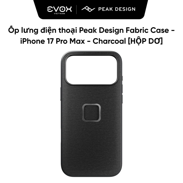Ốp lưng điện thoại Peak Design Fabric Case - iPhone 17 Pro Max - Charcoal [Hàng mới - hộp dơ]