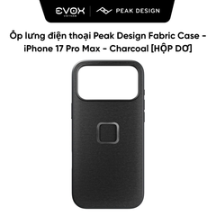 Ốp lưng điện thoại Peak Design Fabric Case - iPhone 17 Pro Max - Charcoal [Hàng mới - hộp dơ]