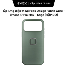 Ốp lưng điện thoại Peak Design Fabric Case - iPhone 17 Pro Max - Sage [Hàng mới - hộp dơ]