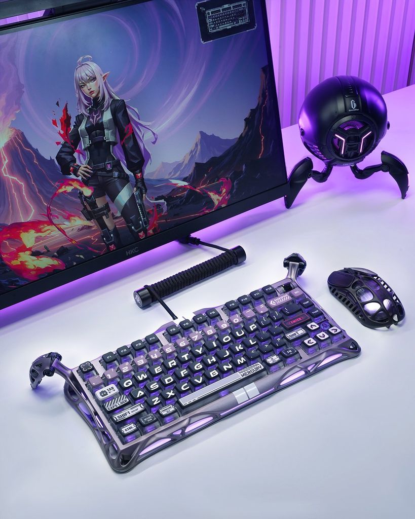 Bàn phím cơ Magnetic HE Gaming Gravastar Mercury V75 Pro - Iron Purple