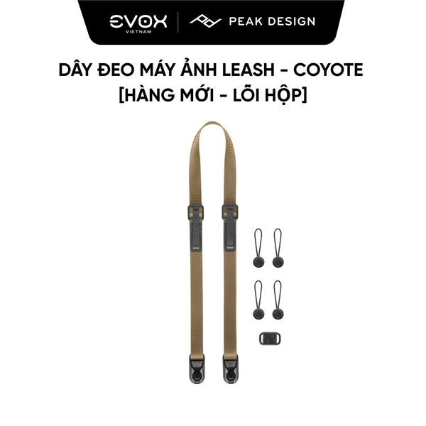 Dây đeo máy ảnh Peak Design Leash - Coyote [Hàng mới - Lỗi hộp nhẹ]