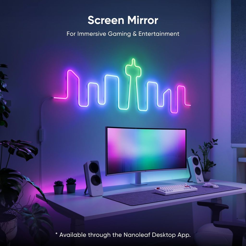 Dây đèn LED Neon Thông Minh Nanoleaf Essentials Rope Light 5M – 16 Triệu Màu, Matter, Đồng Bộ Nhạc, DIY Uốn Dẻo