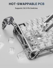 Bàn phím Gaming Gravastar Mercury K1 Pro - Ghost Silver