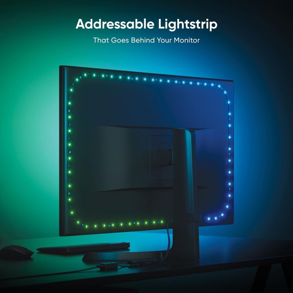 Đèn LED Dán Màn Hình PC Nanoleaf Screen Mirror Lightstrip 2.5M – 75 LED RGB, Đồng bộ màu Screen Mirroring, có thể cắt tỉa, Cho Màn 27–32 Inch