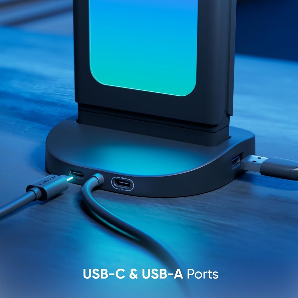Đèn Bàn Nanoleaf Pegboard Desk Dock – Hub 3 Trong 1, LED RGB 2 Mặt, USB-A/USB-C, Pegboard Lưu Trữ 950mm
