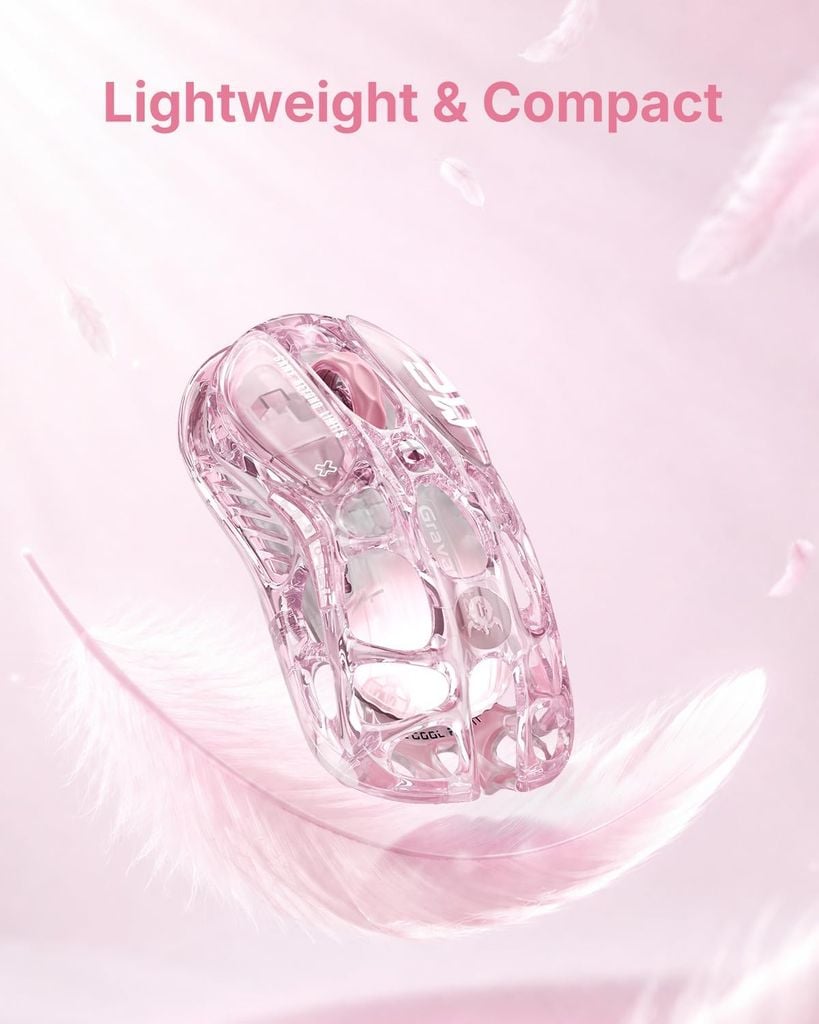 Chuột không dây Gaming GravaStar Mercury M2 - Crystal Rose