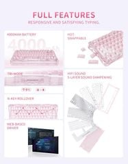 Bàn phím Gaming Gravastar Mercury K1 Lite - Crystal Rose