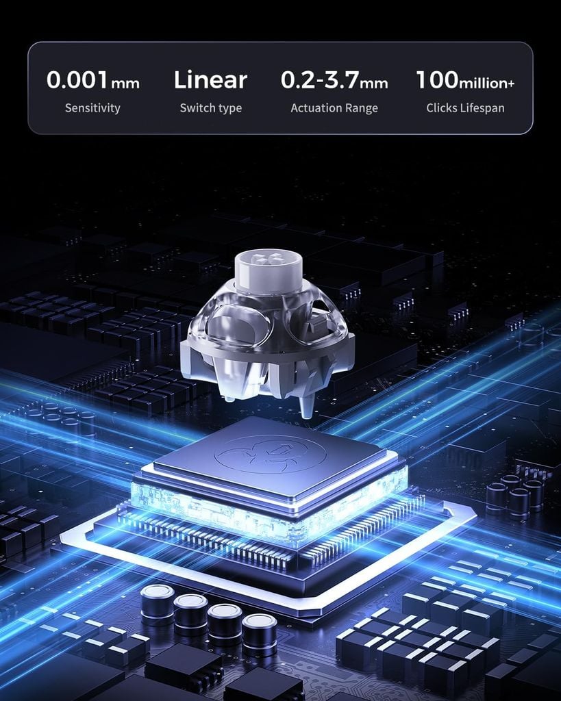Bàn phím cơ Magnetic HE Gaming Gravastar Mercury V60 Pro - Silver Frost