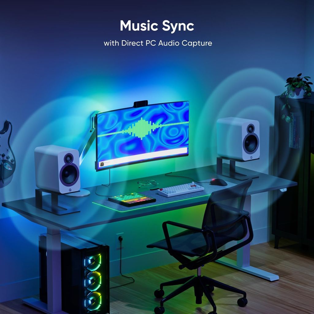 Đèn LED Dán Màn Hình PC Nanoleaf Screen Mirror Lightstrip 2.5M – 75 LED RGB, Đồng bộ màu Screen Mirroring, có thể cắt tỉa, Cho Màn 27–32 Inch