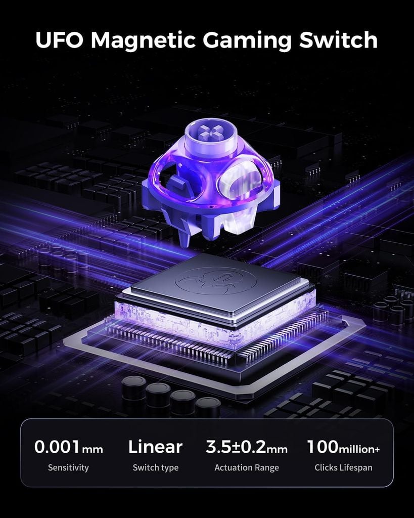 Bàn phím cơ Magnetic HE Gaming Gravastar Mercury V60 Pro - Gunmental Smoke