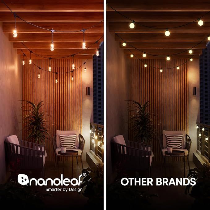 Đèn Dây Ngoài Trời Thông Minh Nanoleaf Outdoor String Lights 15M – RGBWIC 16 Triệu Màu, Chống Nước IP65, Matter/Wi-Fi/Bluetooth