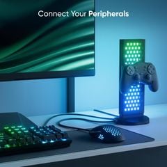 Đèn Bàn Nanoleaf Pegboard Desk Dock – Hub 3 Trong 1, LED RGB 2 Mặt, USB-A/USB-C, Pegboard Lưu Trữ 950mm