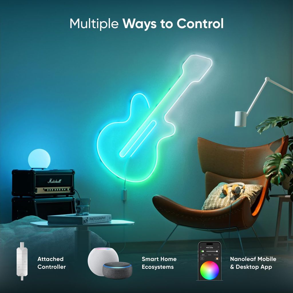 Dây đèn LED Neon Thông Minh Nanoleaf Essentials Rope Light 5M – 16 Triệu Màu, Matter, Đồng Bộ Nhạc, DIY Uốn Dẻo