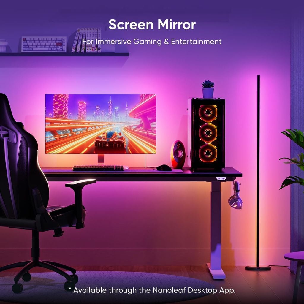 Đèn Cây Thông Minh Nanoleaf Matter Smart Floor Lamp – 16 Triệu Màu, 1700lm, Đồng Bộ Nhạc, Điều Khiển Giọng Nói