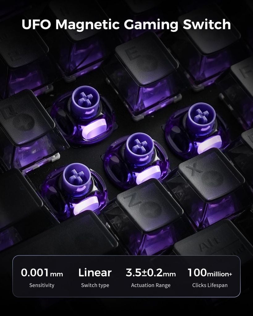 Bàn phím cơ Magnetic HE Gaming Gravastar Mercury V60 Pro - Gunmental Smoke