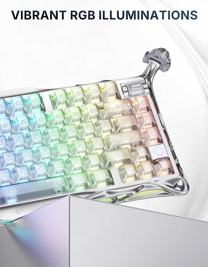 Bàn phím Gaming Gravastar Mercury K1 Pro - Ghost Silver