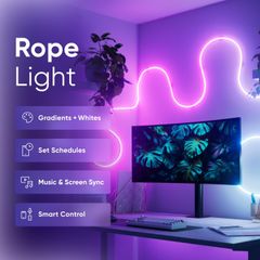 Dây đèn LED Neon Thông Minh Nanoleaf Essentials Rope Light 5M – 16 Triệu Màu, Matter, Đồng Bộ Nhạc, DIY Uốn Dẻo