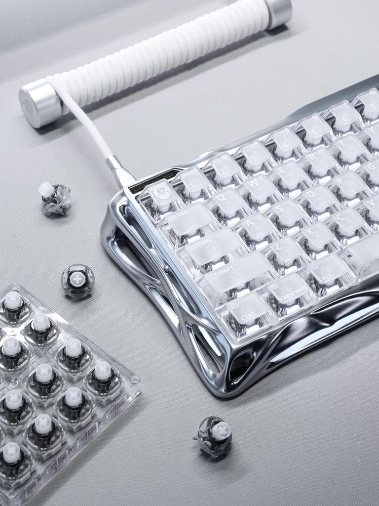 Bàn phím cơ Magnetic HE Gaming Gravastar Mercury V60 Pro - Silver Frost