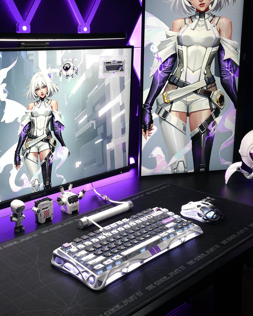 Bàn phím cơ Magnetic HE Gaming Gravastar Mercury V75 - Mecha Gray