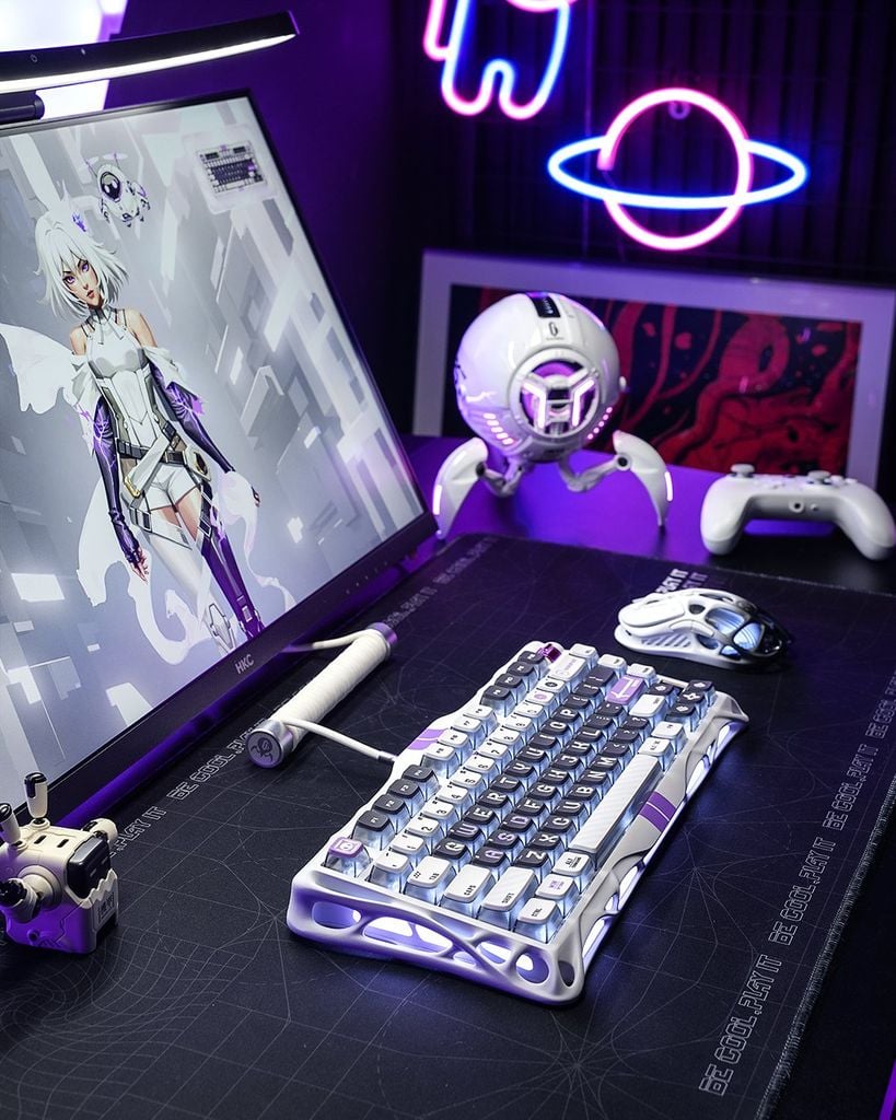 Bàn phím cơ Magnetic HE Gaming Gravastar Mercury V75 - Mecha Gray