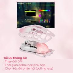 Chuột Gaming không dây Gravastar Mercury M1 Pro - Sakura Pink