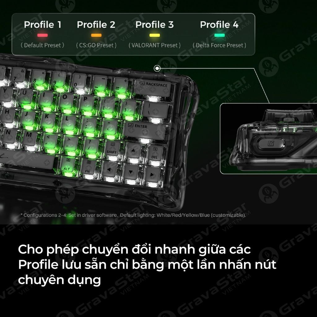 Bàn phím cơ Magnetic HE Gaming Gravastar Mercury V60 - Onyx Crystal