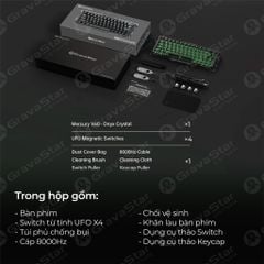 Bàn phím cơ Magnetic HE Gaming Gravastar Mercury V60 - Onyx Crystal