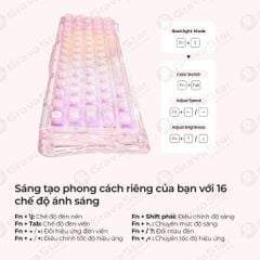 Bàn phím cơ Magnetic HE Gaming Gravastar Mercury V60 - Crystal Rose