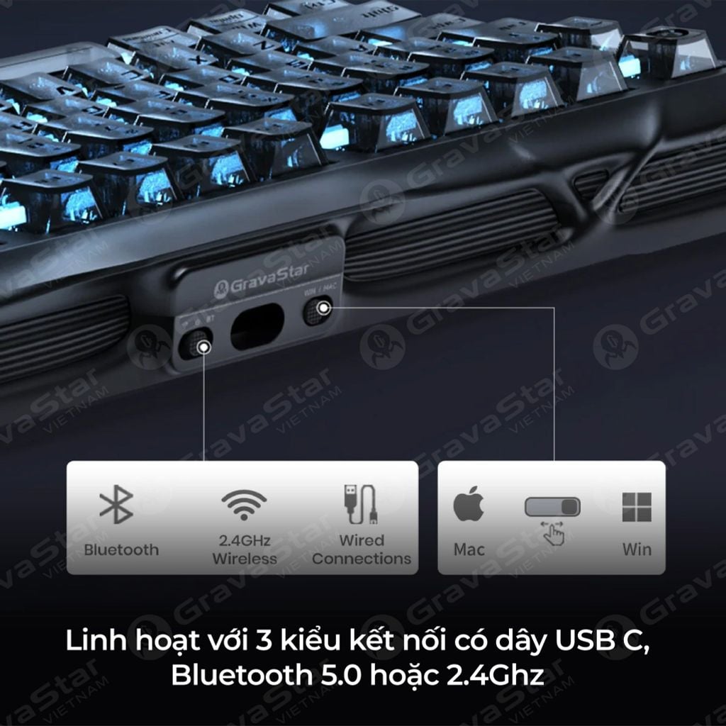 Bàn phím Gaming Gravastar Mercury K1 - Stealth Black