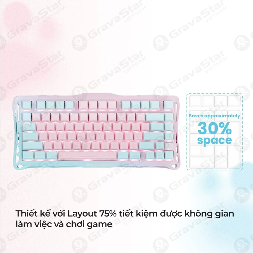 Bàn phím Gaming Gravastar Mercury K1 Lite Special Edition - Lumen Rose