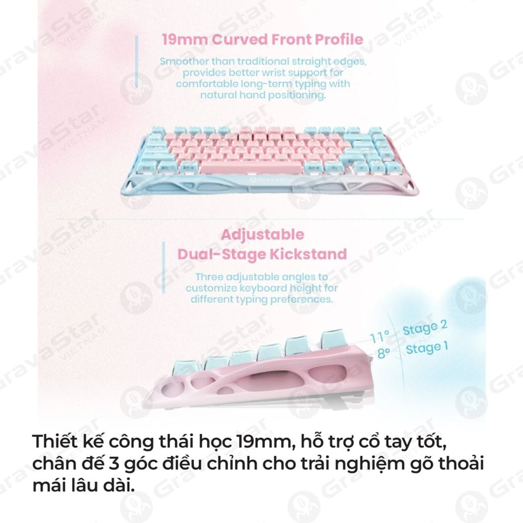 Bàn phím Gaming Gravastar Mercury K1 Lite Special Edition - Lumen Rose