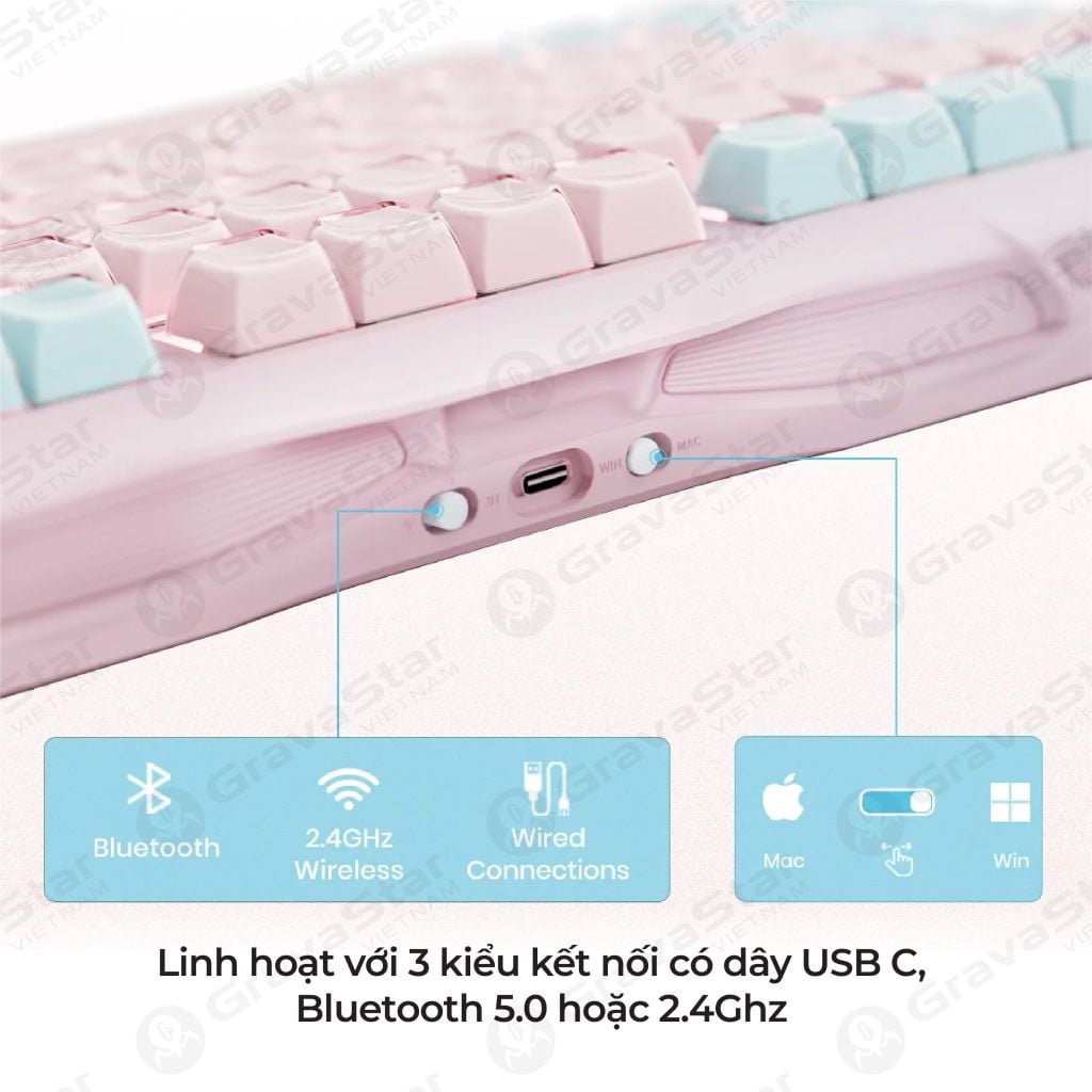 Bàn phím Gaming Gravastar Mercury K1 Lite Special Edition - Lumen Rose