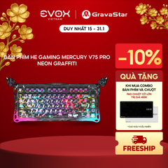 Bàn phím cơ Magnetic HE Gaming Gravastar Mercury V75 Pro - Neon Graffiti