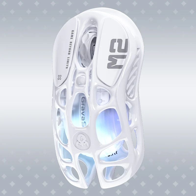 Chuột không dây Gaming GravaStar Mercury M2 - Opaline White